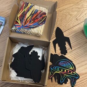 Space-Themed Scratch Art Party Kit